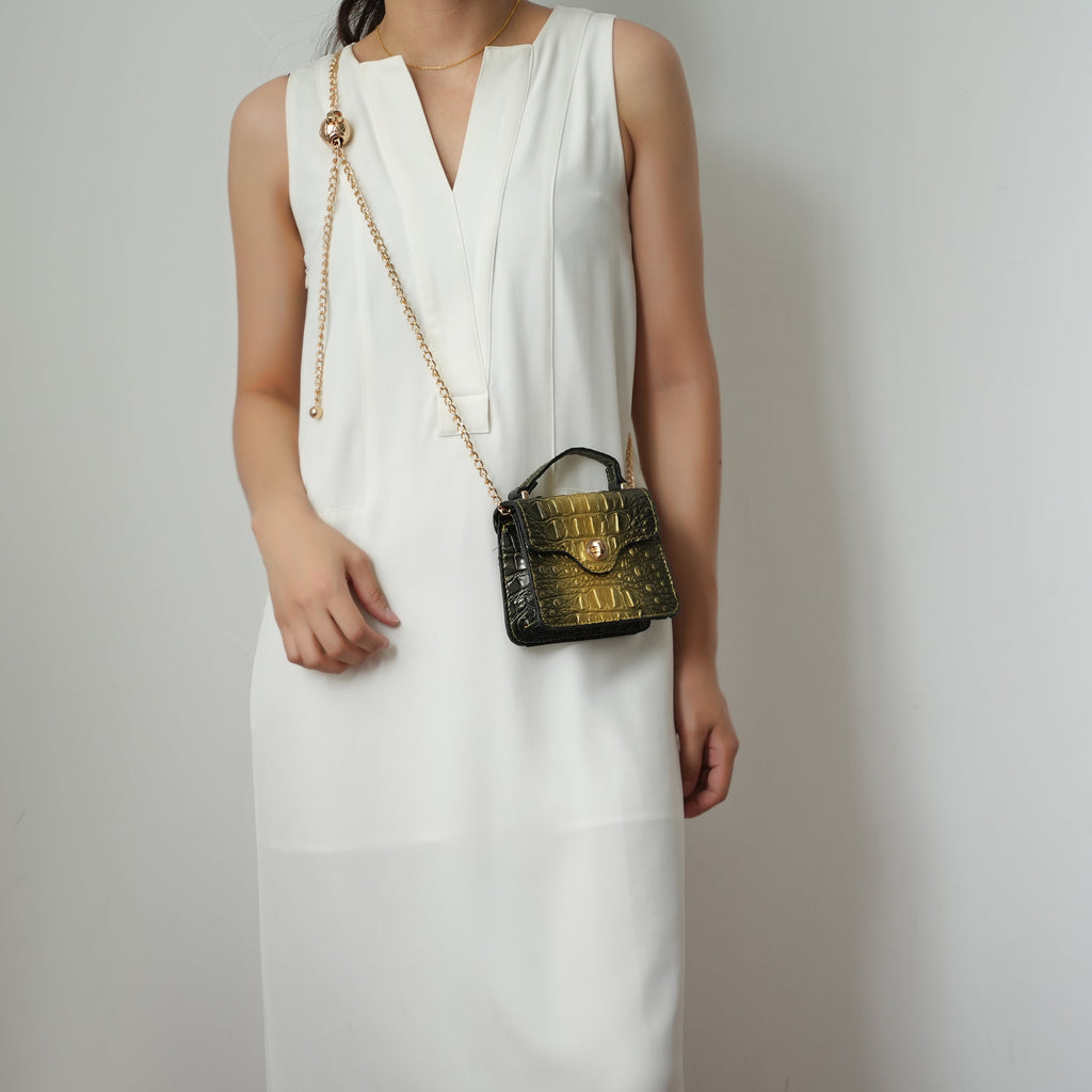 MKF Collection by Mia K. - Luxe Croc-Embossed Mini Satchel