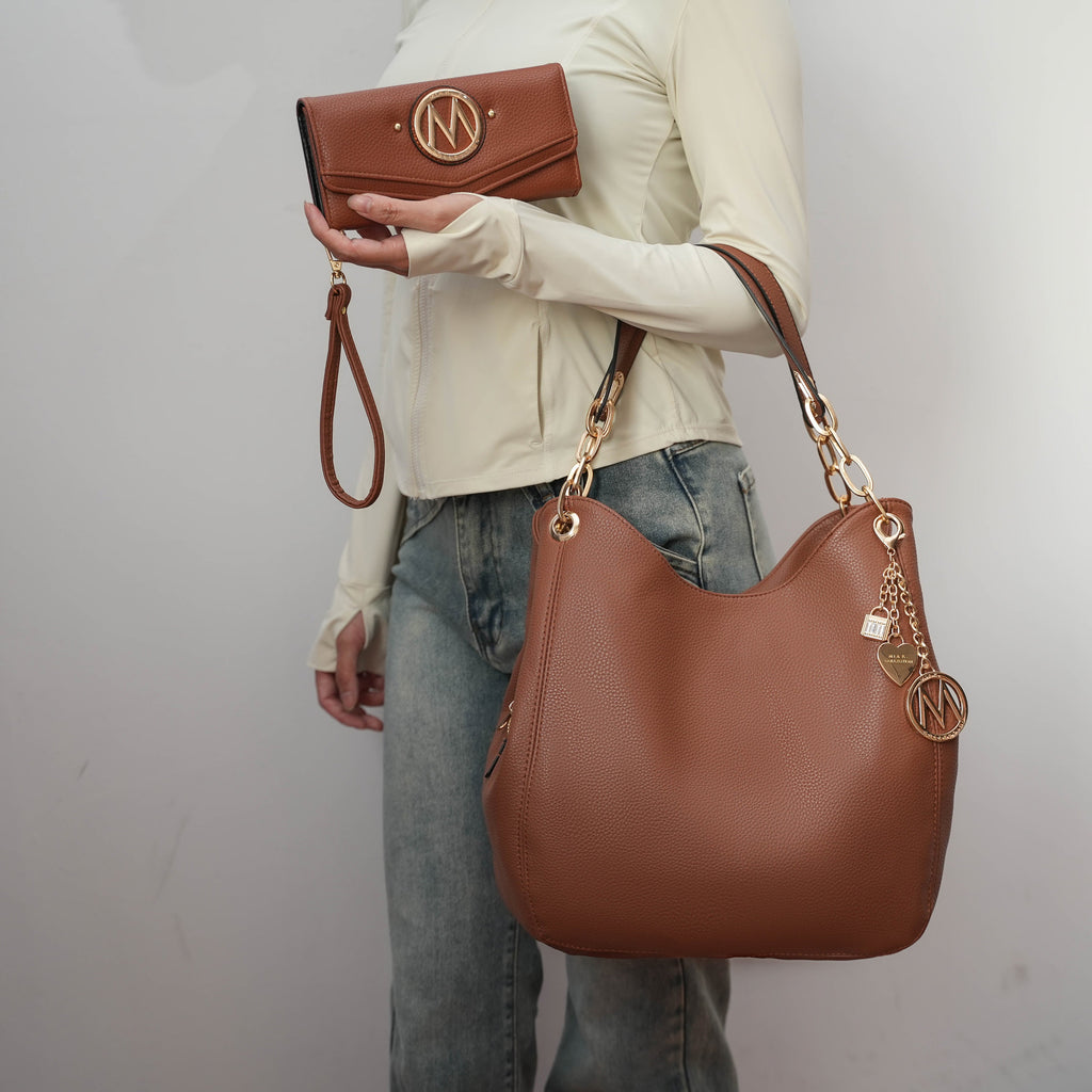 MKF Collection by Mia K. - Ashley Hobo Bag and Wallet Set