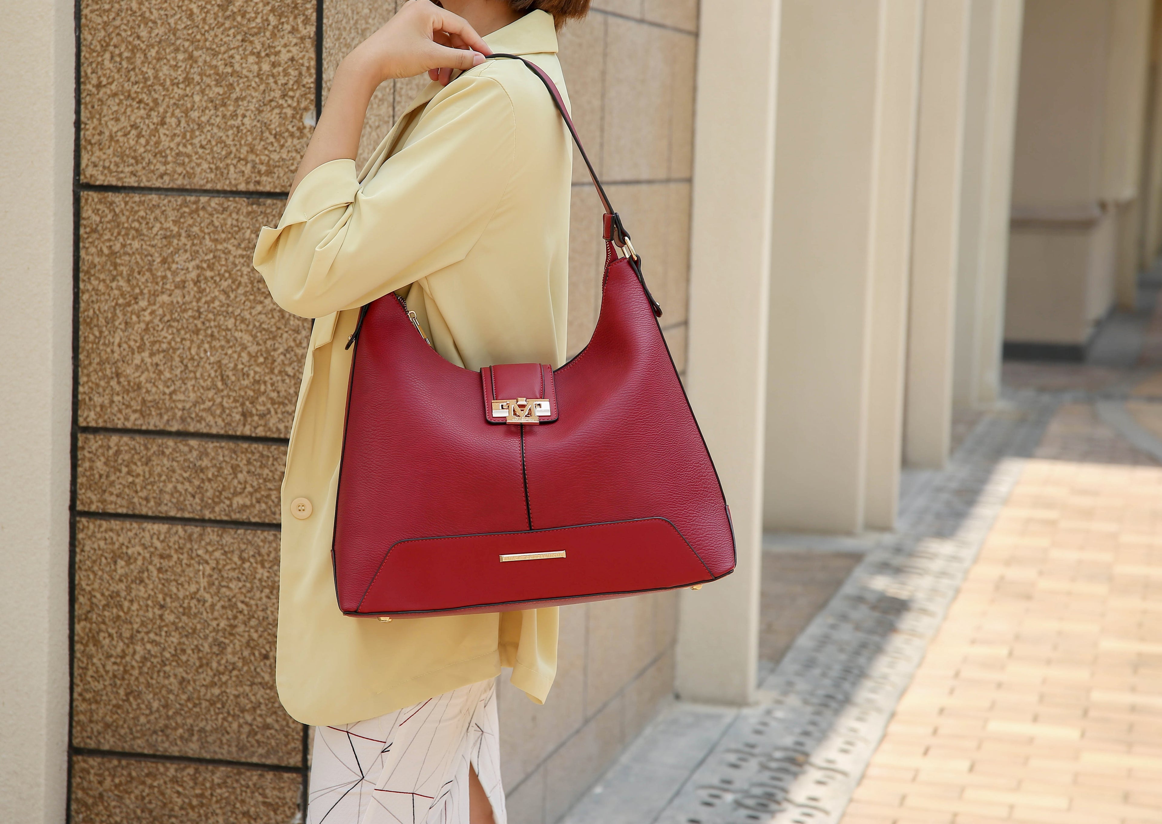 MKF Collection by Mia K. - Graciela Solid Hobo Bag and Set