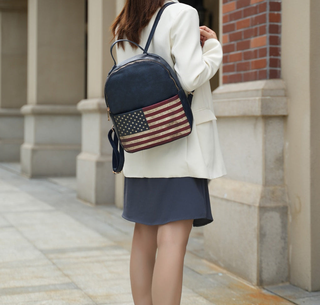 MKF Collection by Mia K. - Briella Flag Print Backpack