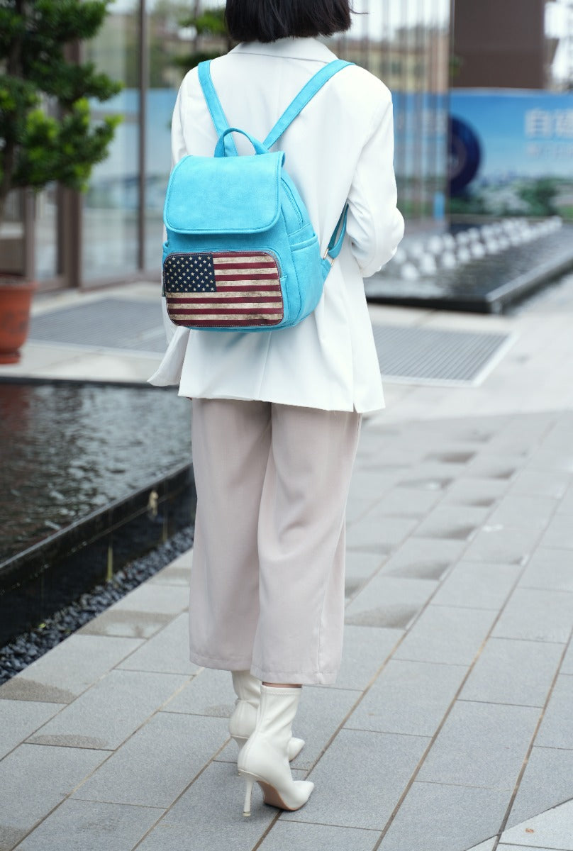 MKF Collection by Mia K. - Regina Printed Flag Backpack