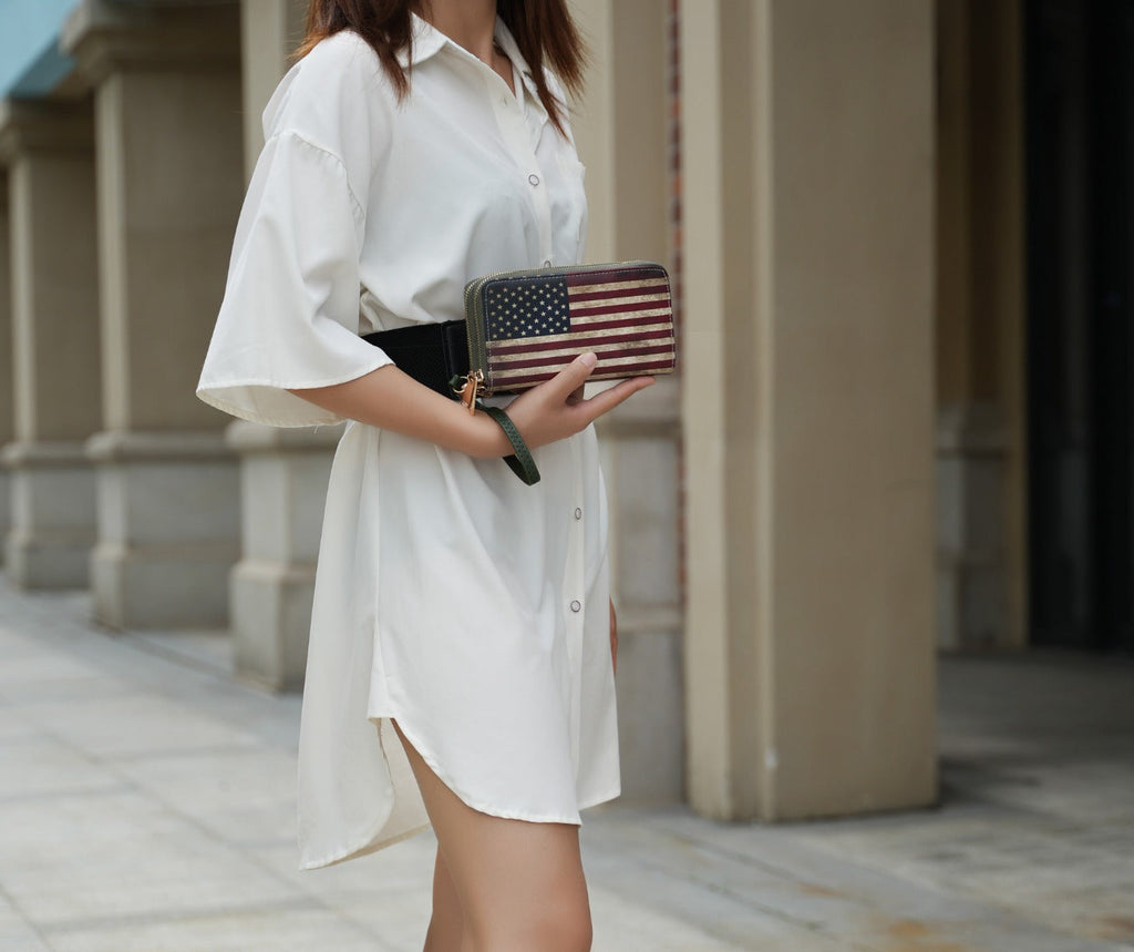 MKF Collection by Mia K. - Uriel Printed Flag Wallet